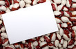 Haricot beans background with empty price card