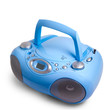 mp3 blue stereo radio cassette recorder CD isolated on white