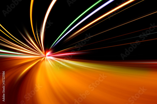 Illustration: rapid race of night street rapid race of night street