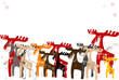 Weihnachtskarte Elch Gruppe Schnee