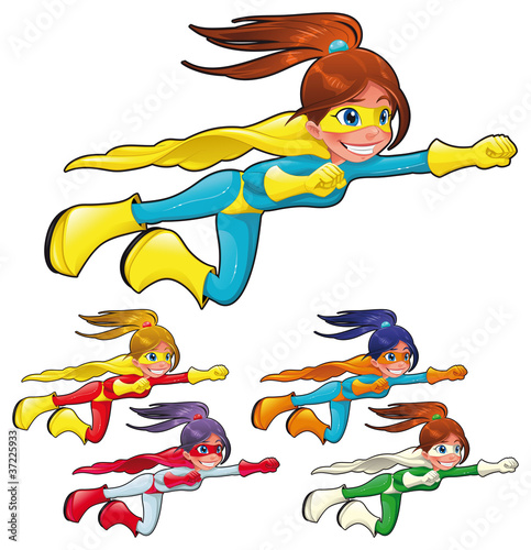 Vector: Young superheroes. Vectori solated characters Young superheroes. Vectori solated characters