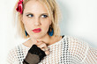 1980s girl curling up lip with attitude