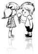 Illustration: kinder spiegelbild kinder spiegelbild