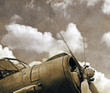 Foto: Vintage aircraft, old biplane close up Vintage aircraft, old biplane close up