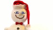winking snowman with santa hat