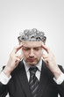 Open minded man with gears and cogs inside