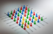 group of multi-colored people to represent social network, diver