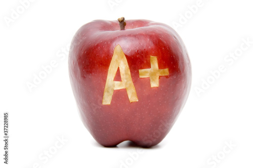 Photo: A Plus apple isolated on white A Plus apple isolated on white