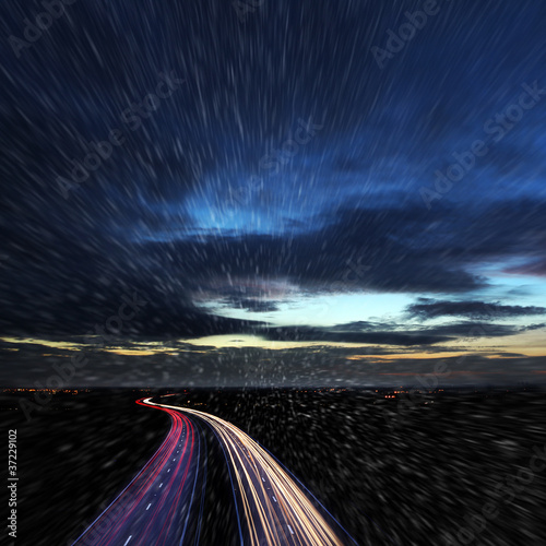 Photo: winter motorway winter motorway