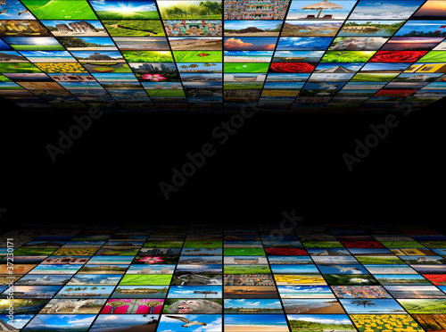 Photo: Abstract multimedia background composed of many images with copy Abstract multimedia background composed of many images with copy