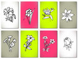 Set of black flower. Vector
