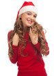 Christmas woman in Santa hat