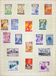 Album page with the old Soviet postage stamps
