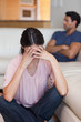 Portrait of a couple mad at each other