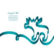 Turquoise Bow Elk Christmas
