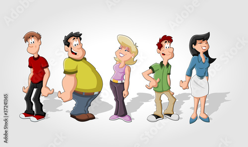 Vector: Group of cartoon people. Friends. Group of cartoon people. Friends.