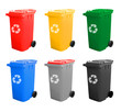 Photo: Colorful Recycle Bins Isolated With Recycle Sign Colorful Recycle Bins Isolated With Recycle Sign