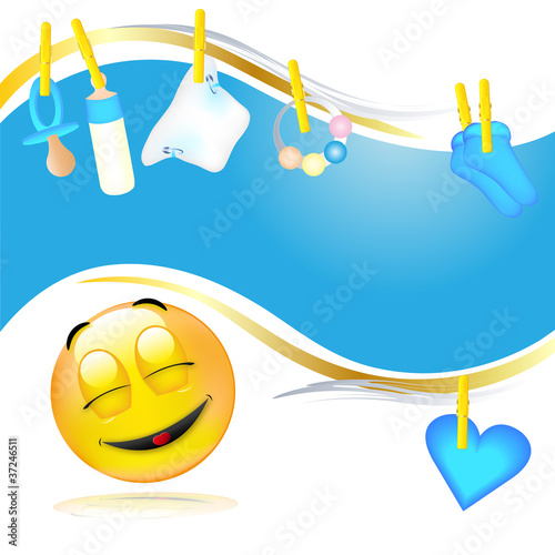 Vector: baby hintergrund mit smiley baby hintergrund mit smiley