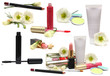 Cosmetics isolated on white - spring makeup, set - design elemen