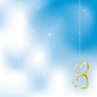 Bright romantic background with two golden hearts. Bright romantic background with two golden hearts.