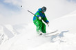 Foto: Skifahrer auf der Abfahrt Skifahrer auf der Abfahrt