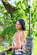 Adorable model in summer park