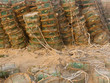 Stacks of lobster Pots at seashore