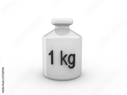 Illustration: 3d Rendering Gewicht 1kg 3d Rendering Gewicht 1kg