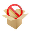 Red stop symbol in carton box illustration design Red stop symbol in carton box illustration design