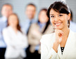 Woman with a business group