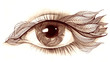 Illustration: human eye with leafs human eye with leafs