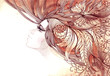 her hair ornate with foliage