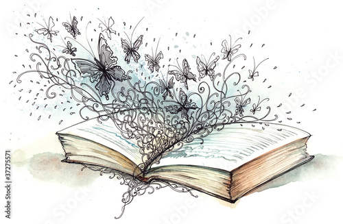 Illustration: book with butterflies (Cbm painting) book with butterflies (Cbm painting)