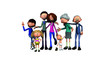 große glückliche Familie