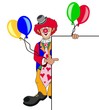 Clown mit Werbeboard