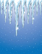 vector shiny icicles and snowfall