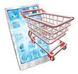 Vektor: Shopping phone app concept Shopping phone app concept