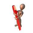 3D man with a toothbrush