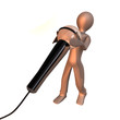 3D man with a microphone