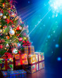 Christmas gifts near the Christmas tree