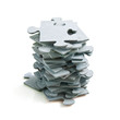 Stack of Puzzle Pieces on White Background