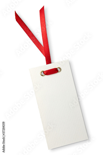 Photo: Blank tag tied with string. Blank tag tied with string.