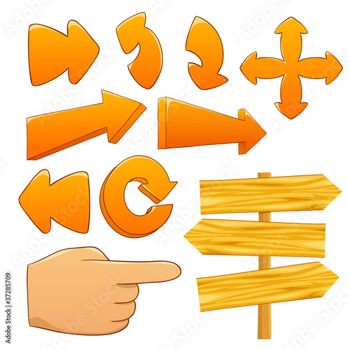 Vector: Abstract vector arrows and pointers isolated Abstract vector arrows and pointers isolated