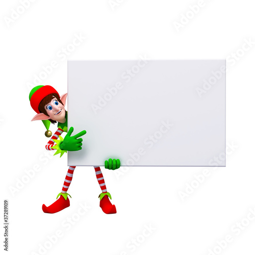 Photo: Elves Carrying Xmas Sign Elves Carrying Xmas Sign