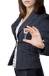 Foto: Business woman showing the key Business woman showing the key