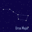 The constellation " Ursa Major " star in the night sky. Vector i