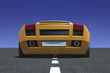 Yellow car with empty registration plate