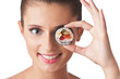 Foto: Sushi girl isolated Sushi girl isolated