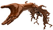 Chocolate: liquid hand shape isolated