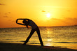 sunset yoga woman